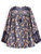 Floral Printed Long Sleeve Button Rayon Cotton Tassel Boho Blouse