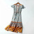 Boho Floral Print Bat Sleeve Tassel Summer Happie Maxi Dress