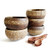 Carved Jumbo Coconut Bowl and Spoon Set for 5