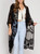 Floral Sheer Lace Kimono Long Kaftan