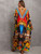 Bohemian Printed Loose Kaftan Swim Suit Cover Up Summer Maxi Dress