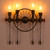 Retro Water Pipe Industrial Sconce Iron Wheel Wall Light