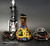 Ceramic Nargile Alloy Stem Water Pipe Glass Base Hookah Complete Set