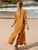 Casual Yellow Embroidered Loose Kaftan Cover Up