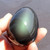 Cat Eye Egg Shaped Natural Rainbow Obsidian Healing Crystal Ornament
