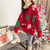 Winter Lazy Christmas Red Pullover Knitwear Fluffy Sweater