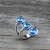 Vintage Silver Color Zinc Alloy Crystal Finger Ring
