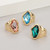 Elegant Irregular Shaped Crystal Charm Metal Finger Ring