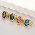 Elegant Irregular Shaped Crystal Charm Metal Finger Ring