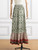 Boho Retro Floral Print High Waist A-Line Pleated Long Skirt