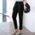 Solid High Waist Loose Straight Ankle-length Pants