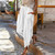 Linen Pocket Wide Leg Ankle Pants