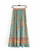 Vintage Purple Floral Print Chic High Elastic Waist Maxi Skirt