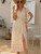 Vintage Chic Floral Print Cross Wrap Ruffles Pleated Maxi Dress