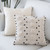 Moroccan White Black Geometric Woven Pillow Cover