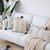 Moroccan White Black Geometric Woven Pillow Cover