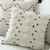 Moroccan White Black Geometric Woven Pillow Cover