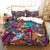 Floral Geometric Pattern Duvet Cover With Pillowcase - Size 240x210cm 3pcs
