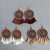 Mandala Lotus Flower Wooden Fringe Teardrop Tassel Earrings