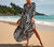 Bohemian Retro Striped Belted Bikini Cover-up Robe