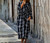 Bohemian Retro Striped Belted Bikini Cover-up Robe