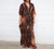 Boho Kaftan V Neck Bat Sleeve Swimsuit Cover Up Long Dress