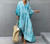 Boho Kaftan V Neck Bat Sleeve Swimsuit Cover Up Long Dress