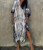 Boho Kaftan V Neck Bat Sleeve Swimsuit Cover Up Long Dress
