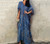 Boho Kaftan V Neck Bat Sleeve Swimsuit Cover Up Long Dress