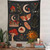 Moon Starry Hippie Botanical Cactus Wall Hanging Tapestry
