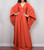 Solid V-neck Batwing Sleeve Plus Size Kaftan Maxi Dress