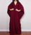 Solid V-neck Batwing Sleeve Plus Size Kaftan Maxi Dress