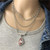 Antique Irregular Crystal Silver Multilayer Chain Necklace