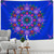 Colorful Psychedelic Radiant Mandala Tapestry Wall Hanging - size 95x70cm
