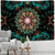 Colorful Psychedelic Radiant Mandala Tapestry Wall Hanging - size 95x70cm