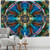 Colorful Psychedelic Radiant Mandala Tapestry Wall Hanging - size 95x70cm
