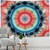 Colorful Psychedelic Radiant Mandala Tapestry Wall Hanging - size 95x70cm