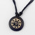 Faux Yak Bone Resin Yin Yang Lucky Cotton Cord Necklace