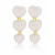White Beaded Statement Tassel Drop Dangle Earrings