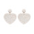 White Beaded Statement Tassel Drop Dangle Earrings