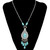 Geometric Silver Coin Shape Tassel Pendant Necklace