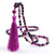 Natural Purple 108 Beads Knotted Tassel Necklace