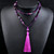 Natural Purple 108 Beads Knotted Tassel Necklace