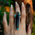 Vintage Flower Turquoise Mosaic Exaggerated Ring