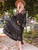 Boho Black Embroidered Pompom Hem Tassel Long Dress