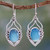 Round Moonstone Crystal Geometric Zircon  Resin Stone Drop Earrings