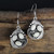 Round Moonstone Crystal Geometric Zircon  Resin Stone Drop Earrings