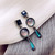 Round Moonstone Crystal Geometric Zircon  Resin Stone Drop Earrings
