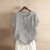 Summer Cotton Linen Femme Vetement Tshirt - size 4XL