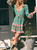 Vintage Green Floral Print Rayon Chic Long Sleeve Mini Dress